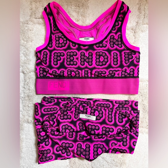 Fendi Pants - Fendi SET print leggings and sports bra